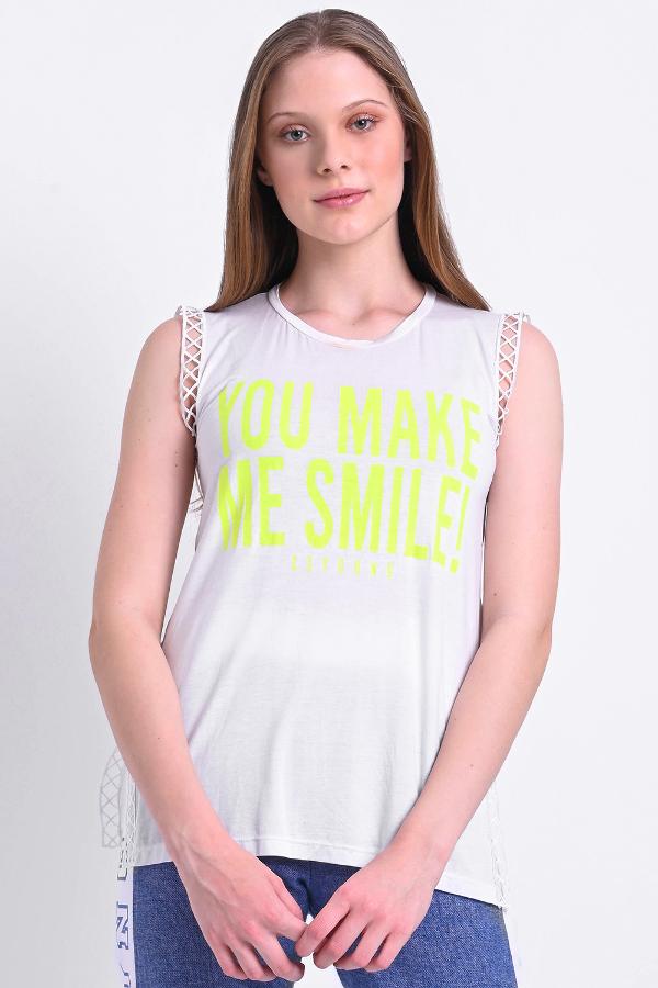 BLUSA CON DETALLES DE MALLA Y SILK