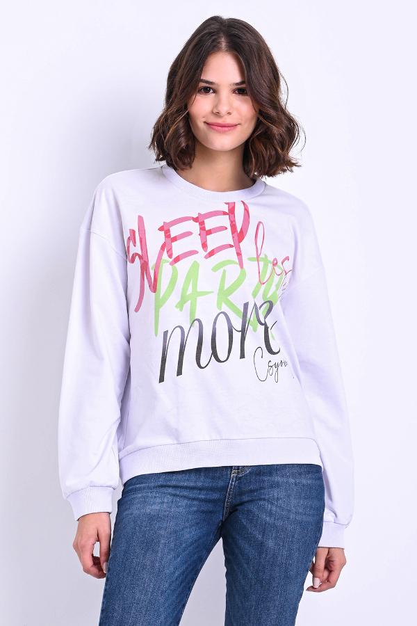BLUSA LARGA CHÁNDAL ESTAMPADO