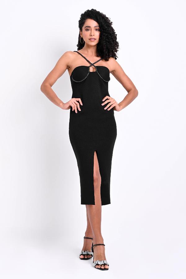 VESTIDO ESCOTE BORDADO CARMEN STEFFENS VERANO 2023