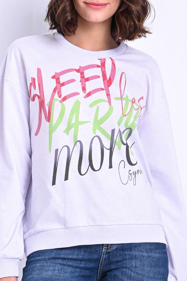 BLUSA LARGA CHÁNDAL ESTAMPADO