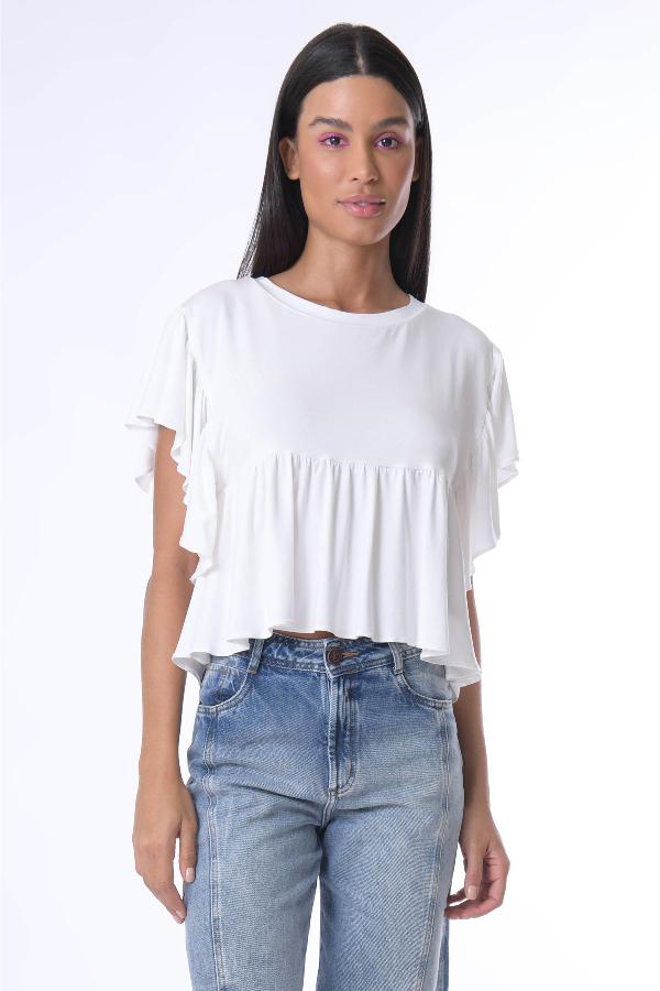 BLUSA AMPLIA CON VOLADOS