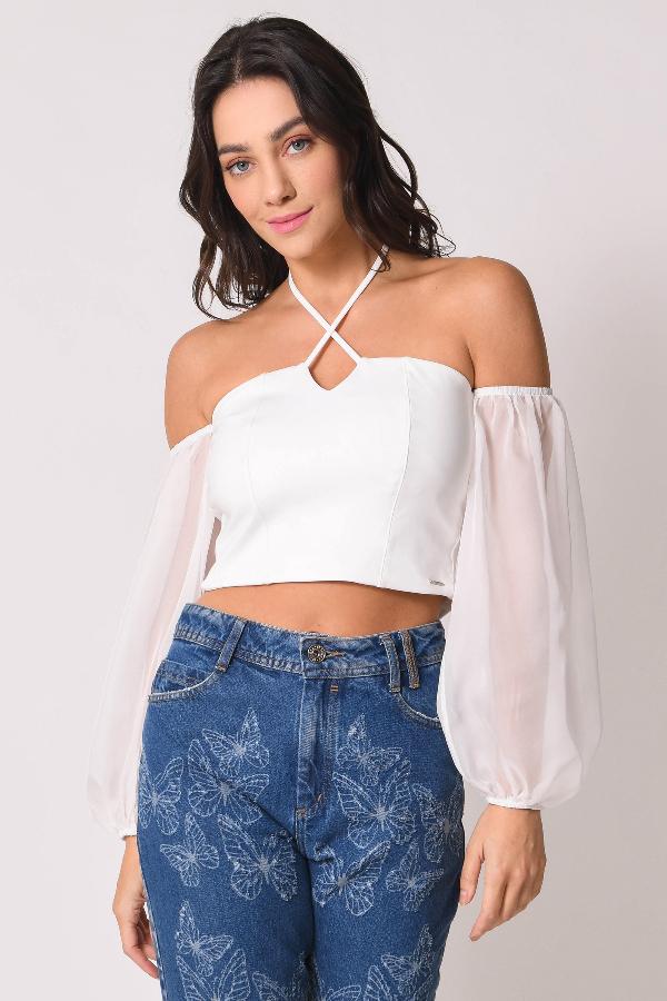 BLUSA CROPPED HOMBRO A HOMBRO