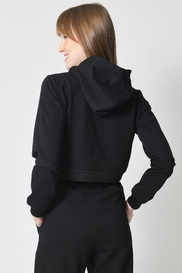 BLUSA CROPPED CON CAPUCHA