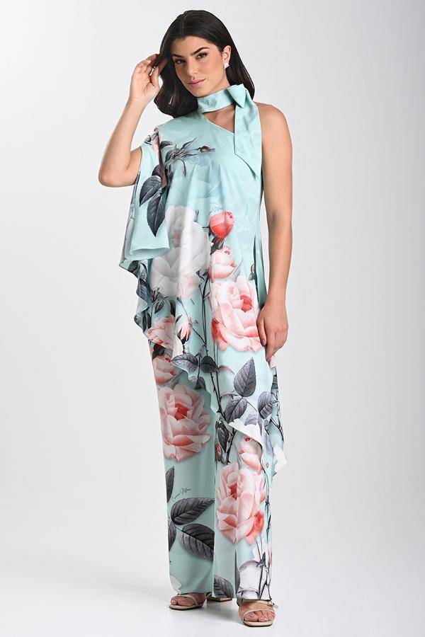 blusa asimetrica estampada
