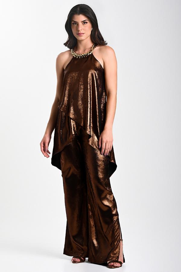 BLUSA ASIMETRICA CON CADENA